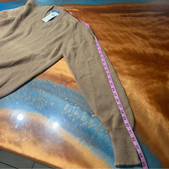 Vintage Pendleton Camel Hair V-Neck Sweater Tan Large made in USA NOS - Picture 10 of 10